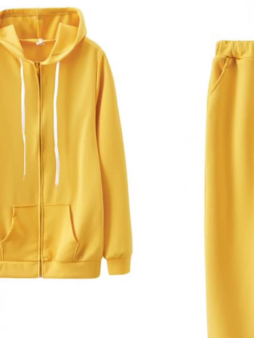 Women's Zip-Up Hoodie Jogger Set 2 Piece Tracksuit Sweatsuit Casual Solid Color Sweatpants Outfit S-XXL