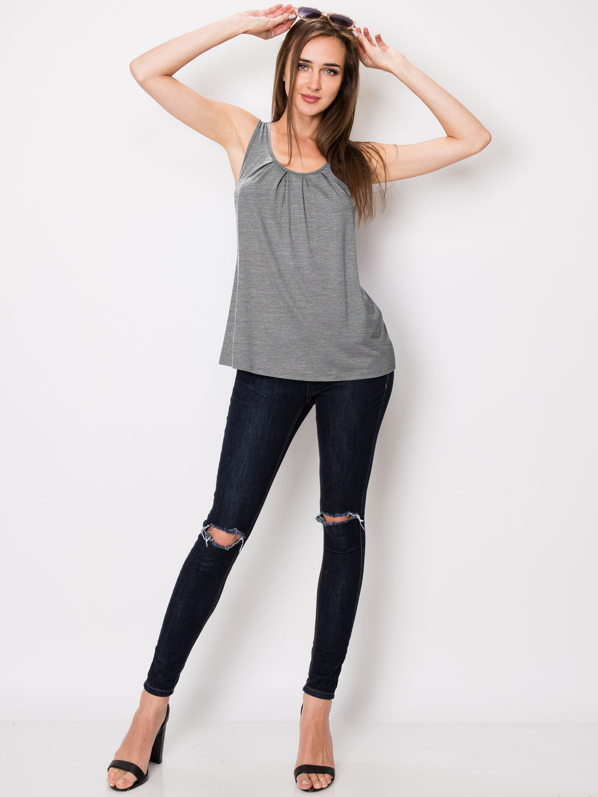 Women's Sleeveless Scoop Neck Tank Top Loose Fit Breathable Casual Layering Shirt 20 Colors Summer Essential