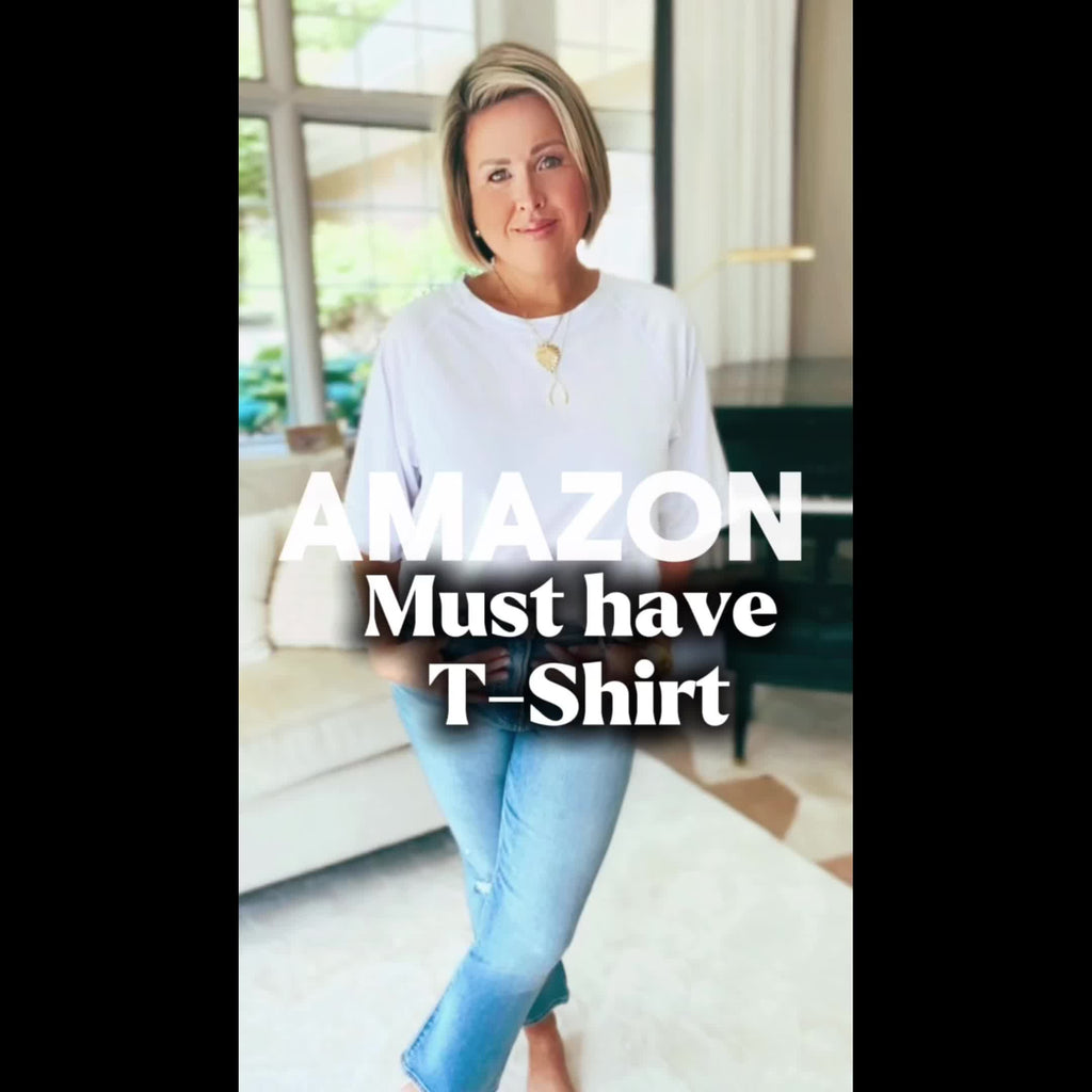 Women's Flowy Batwing Half Sleeve Crewneck T-Shirt Solid Color Loose Fit Casual Summer Top Cute Basic Tee