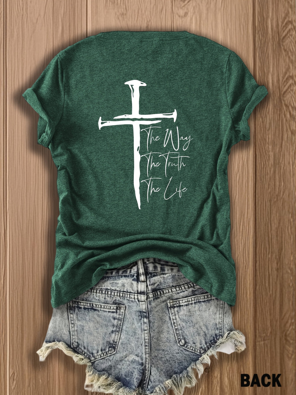 Christian Cross Graphic Tee Women Faith Inspirational T-Shirt Patriotic Religious Casual Tops