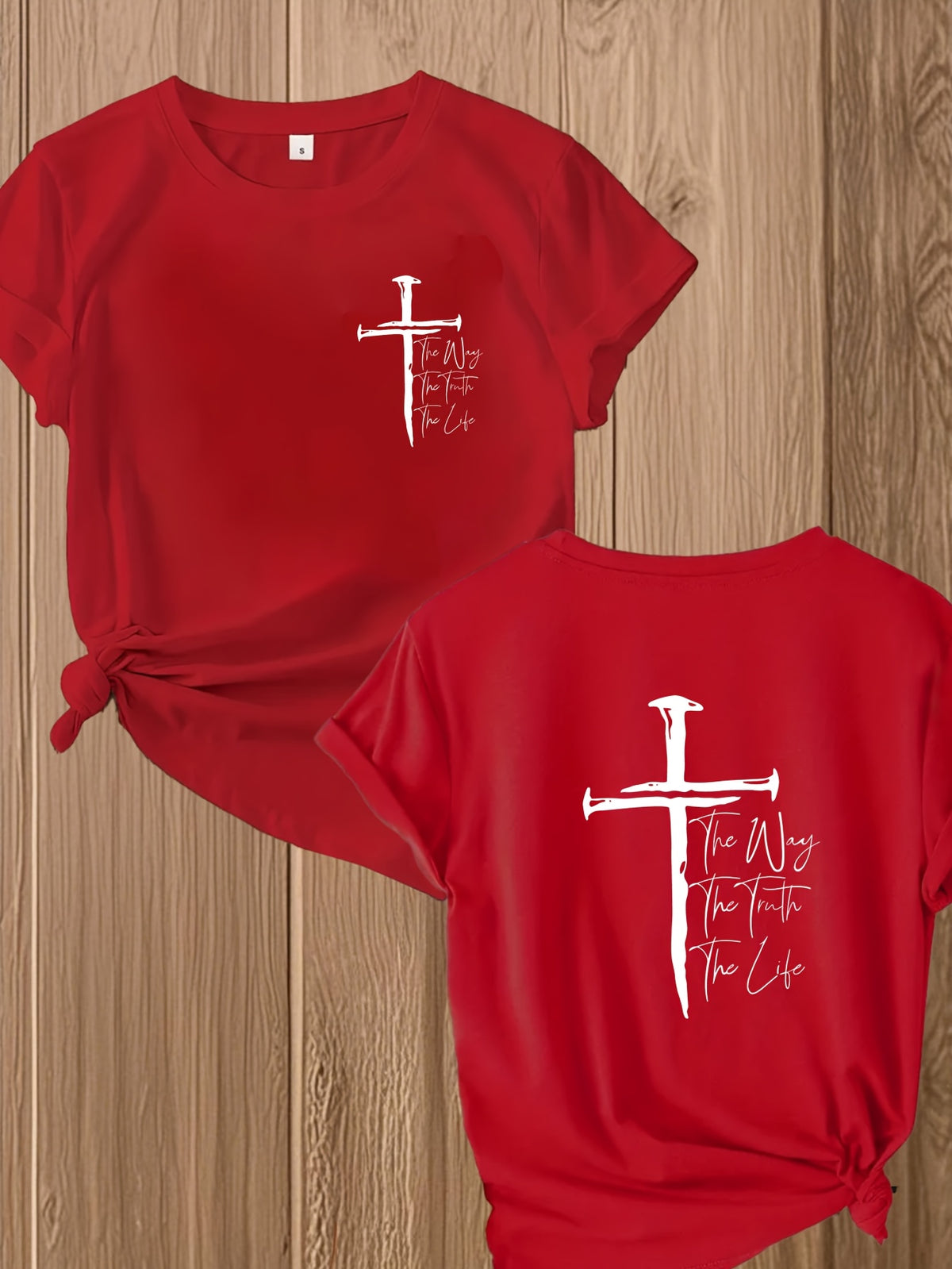 Christian Cross Graphic Tee Women Faith Inspirational T-Shirt Patriotic Religious Casual Tops