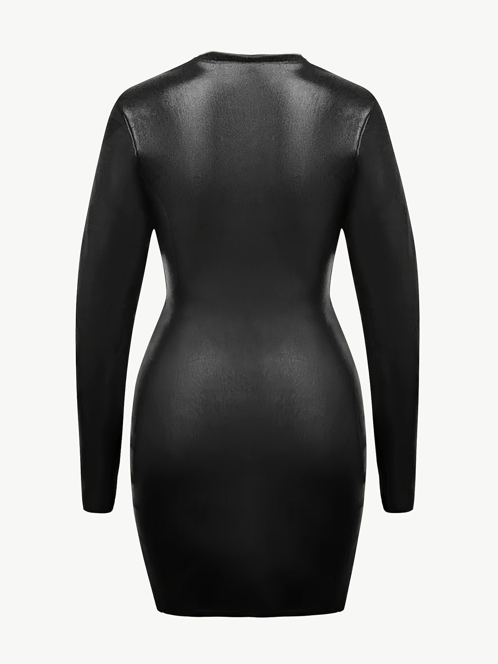 Black Bodycon Mini Dress Tailored Waist Women Vintage Street Style Crew Neck Fitted Knit Dress S-XXL