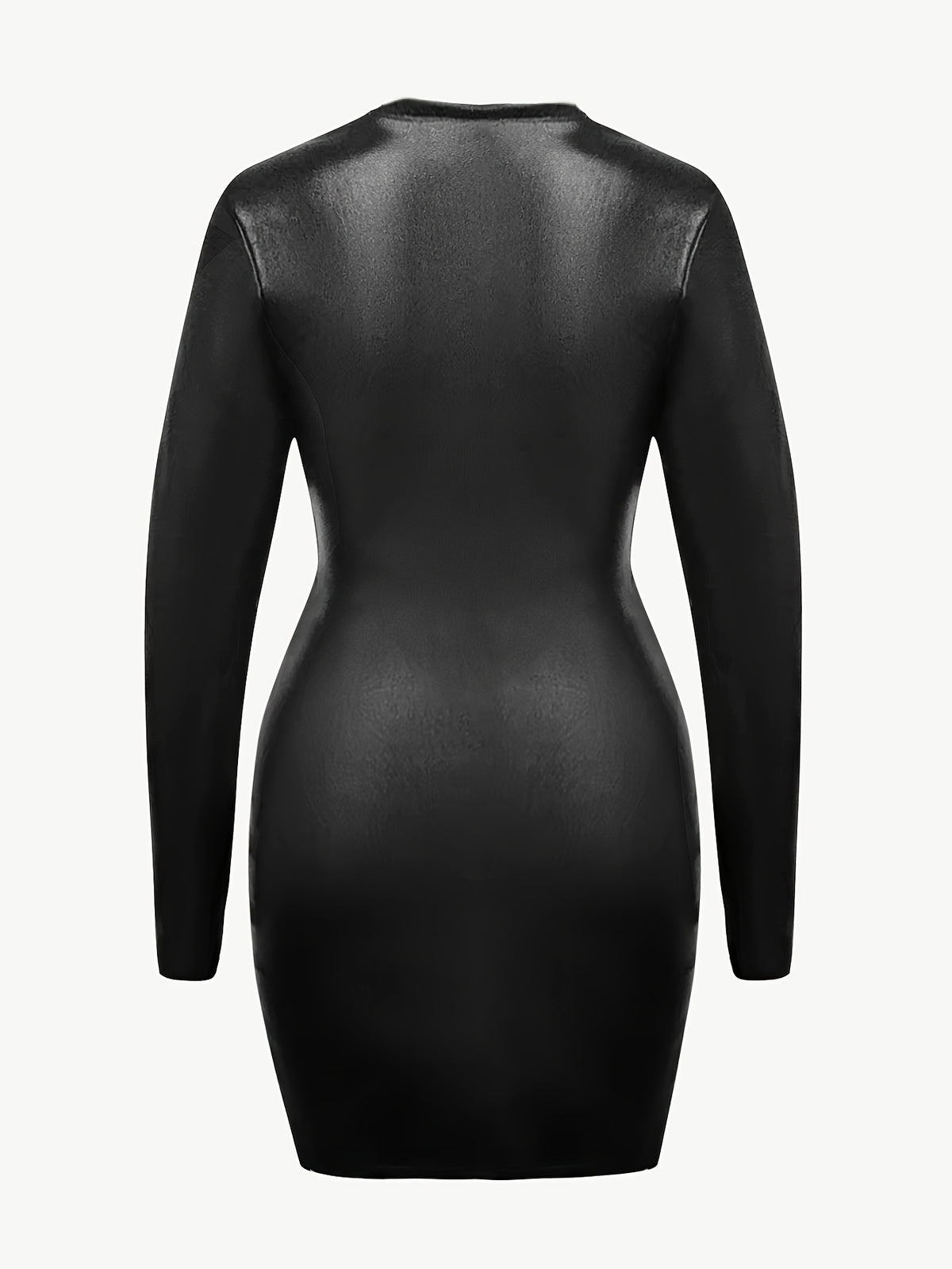 Black Bodycon Mini Dress Tailored Waist Women Vintage Street Style Crew Neck Fitted Knit Dress S-XXL