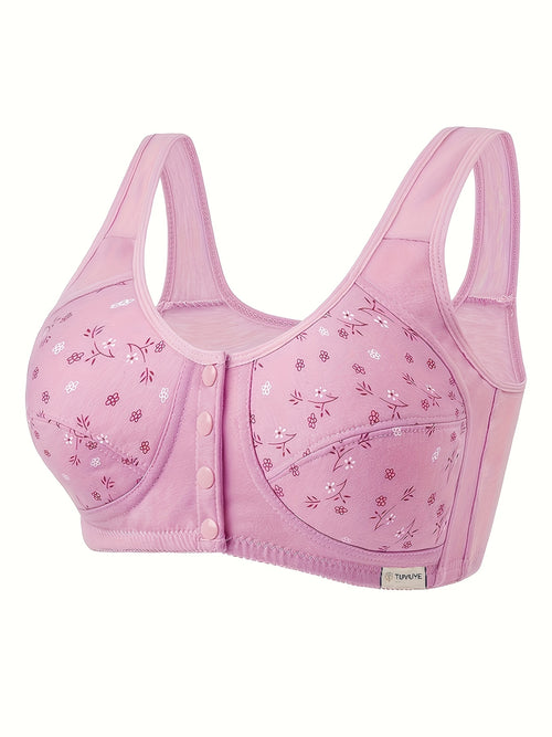 7pcs Women Wireless Bra Matching Underwear Set Seamless Front Closure Soft Breathable Full Bust Coverage Daily Wear Lingerie Set