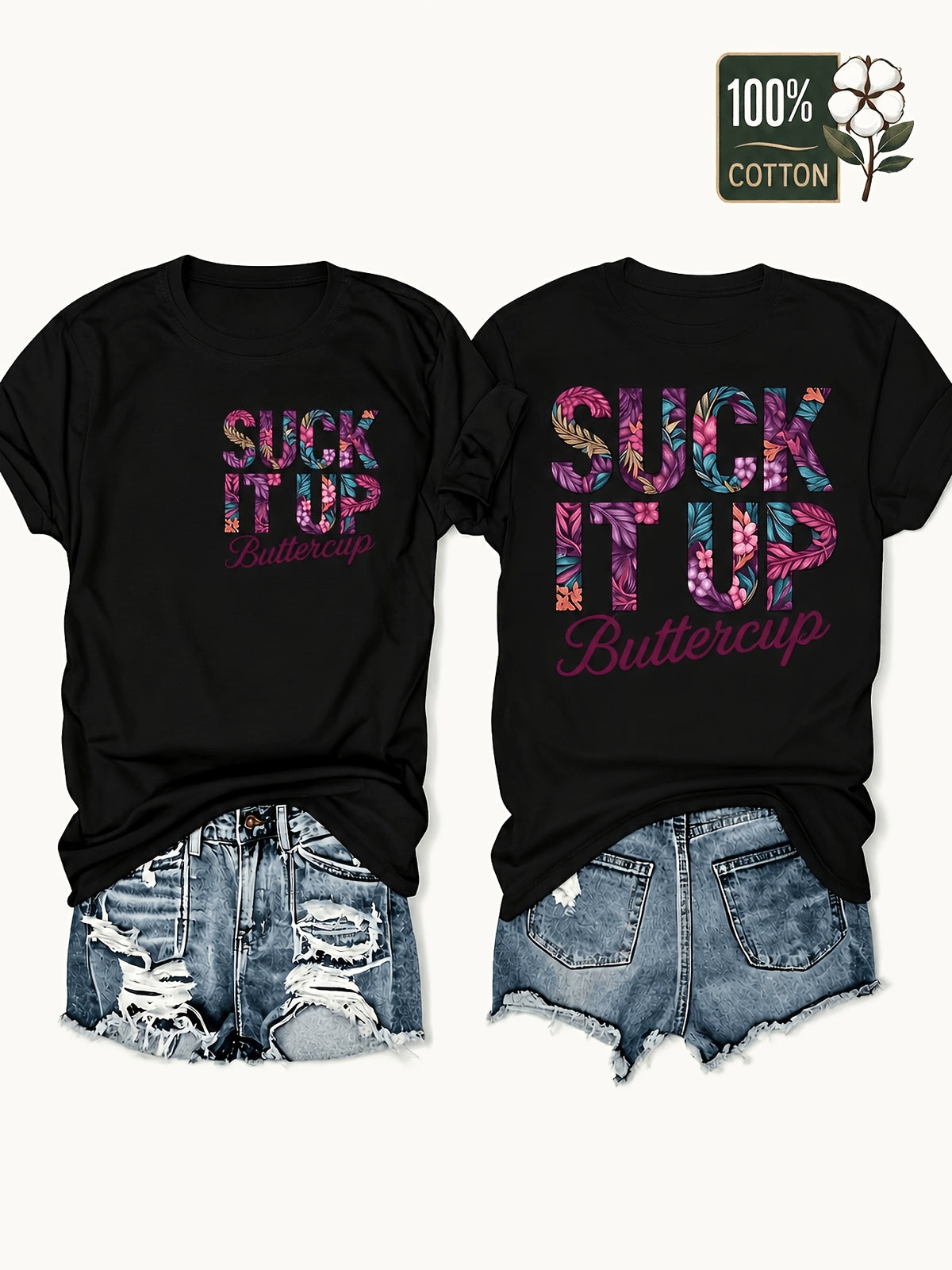 Maternity T-Shirt Women Tropical Flower Alphabet Print Front Back Graphic Tee Street Style Plus Size Pregnancy Top Casual Loose Fit