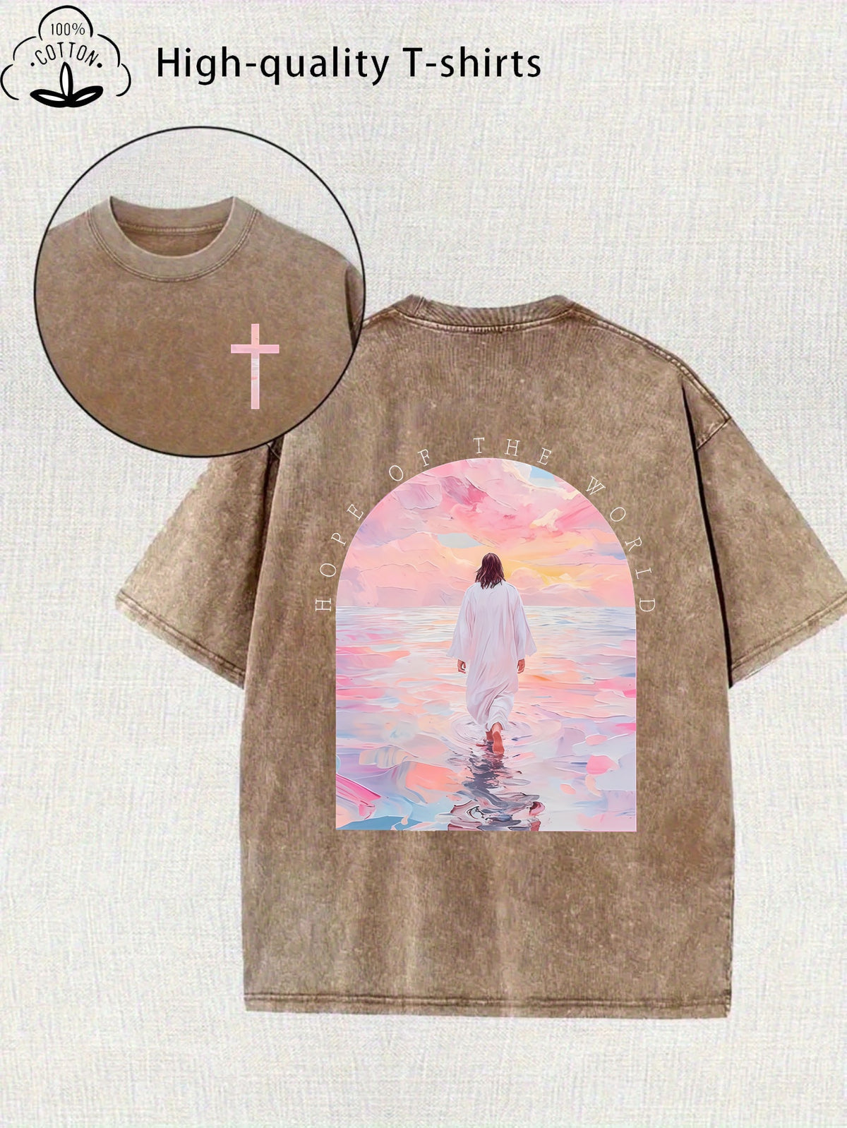 Women's Retro Washed Graphic T-Shirt Loose Fit Crew Neck Short Sleeve Casual Street Style S-XXL