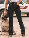 Classic Five-Pocket Stretch Denim Jeans for Women – Mid-Rise Regular Fit, All-Season Versatile Casual Pants for Travel, Sizes S-XXL