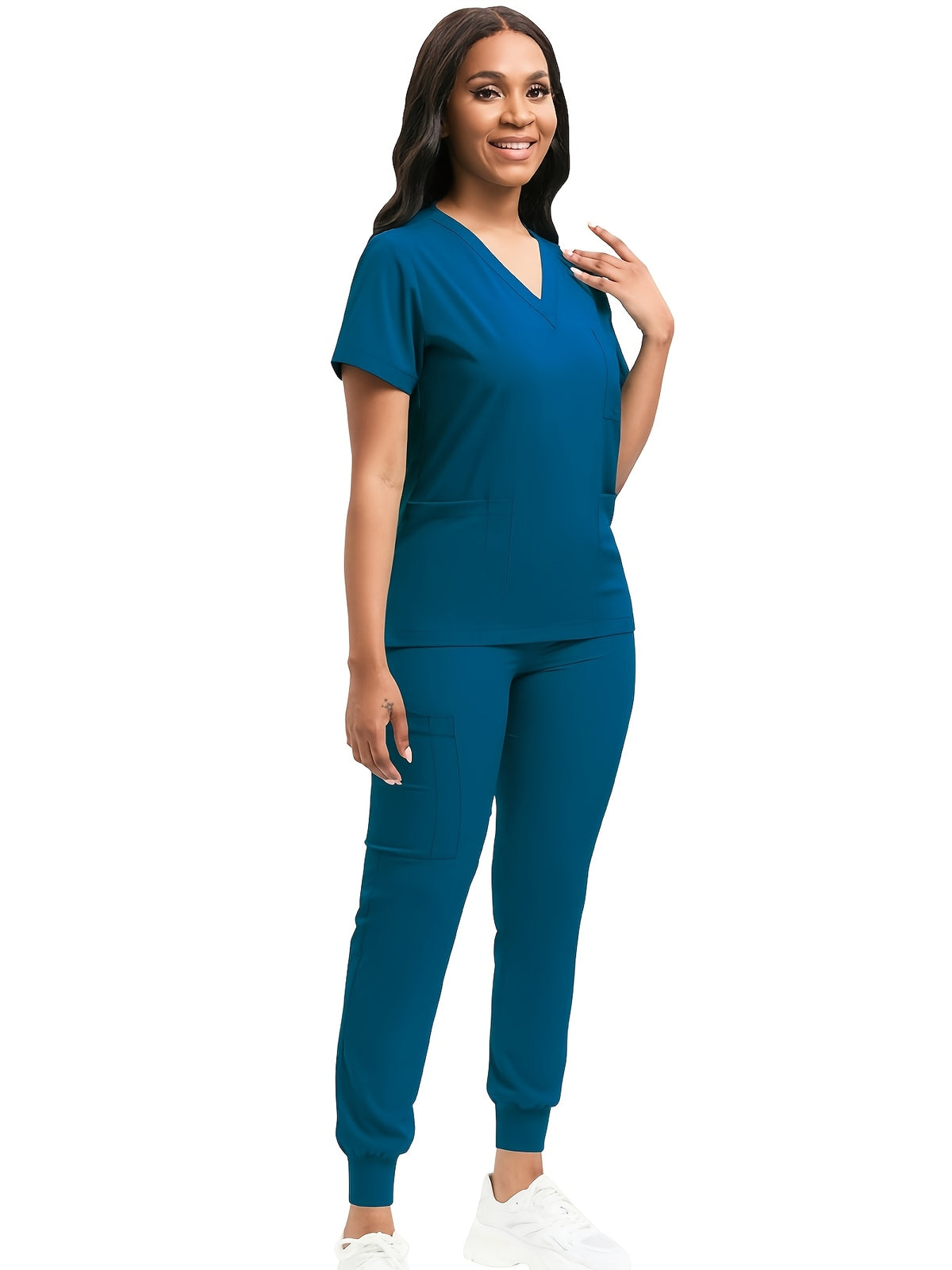 Women Scrub Set V-Neck Top & Jogger Pants 2pcs Nursing Uniform Suit Workwear for Hospital Dental Clinic Pet Clinic | Mira Roam