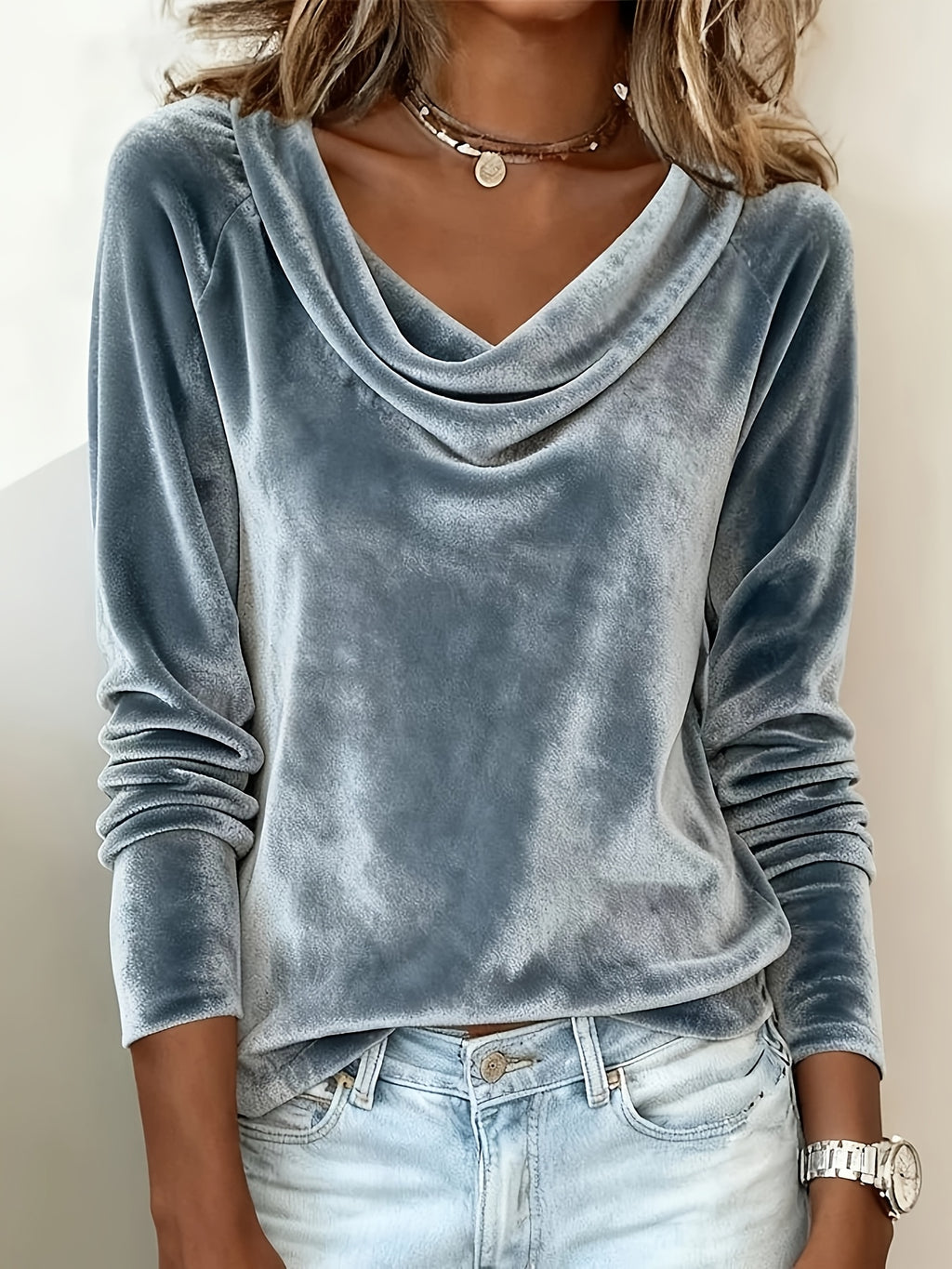 Women's V-Neck Ruffle Collar Long Sleeve Blouse Elegant Dressy Pullover Shirt Daily Wear Work S-XXL