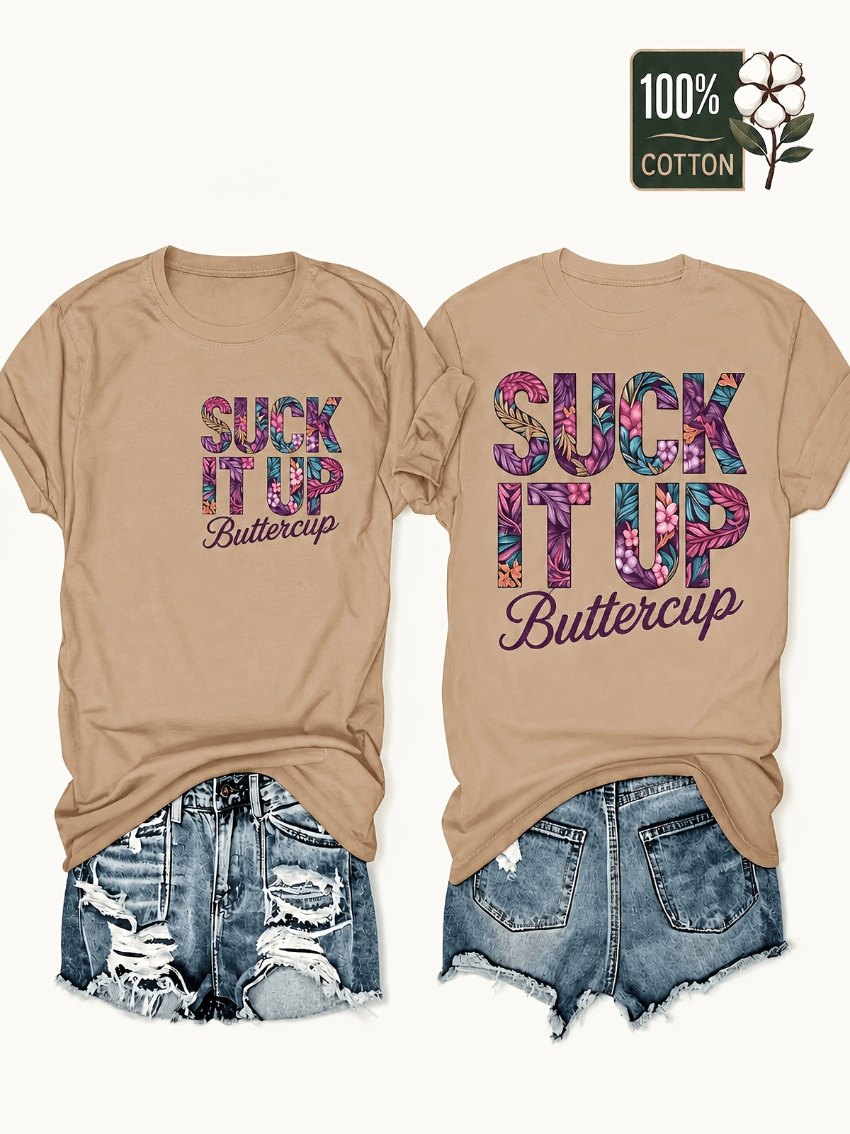 Maternity T-Shirt Women Tropical Flower Alphabet Print Front Back Graphic Tee Street Style Plus Size Pregnancy Top Casual Loose Fit