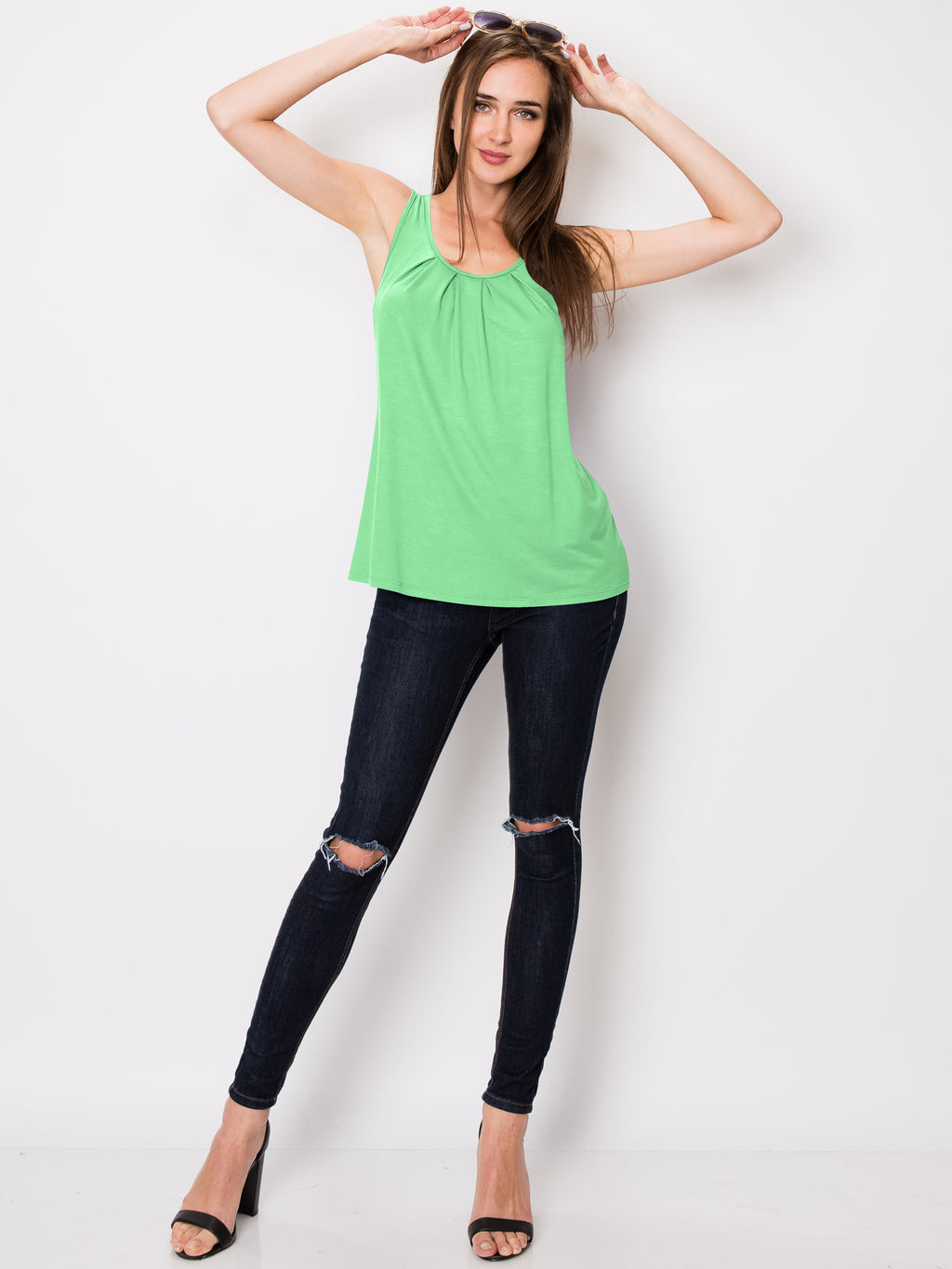 Women's Sleeveless Scoop Neck Tank Top Loose Fit Breathable Casual Layering Shirt 20 Colors Summer Essential