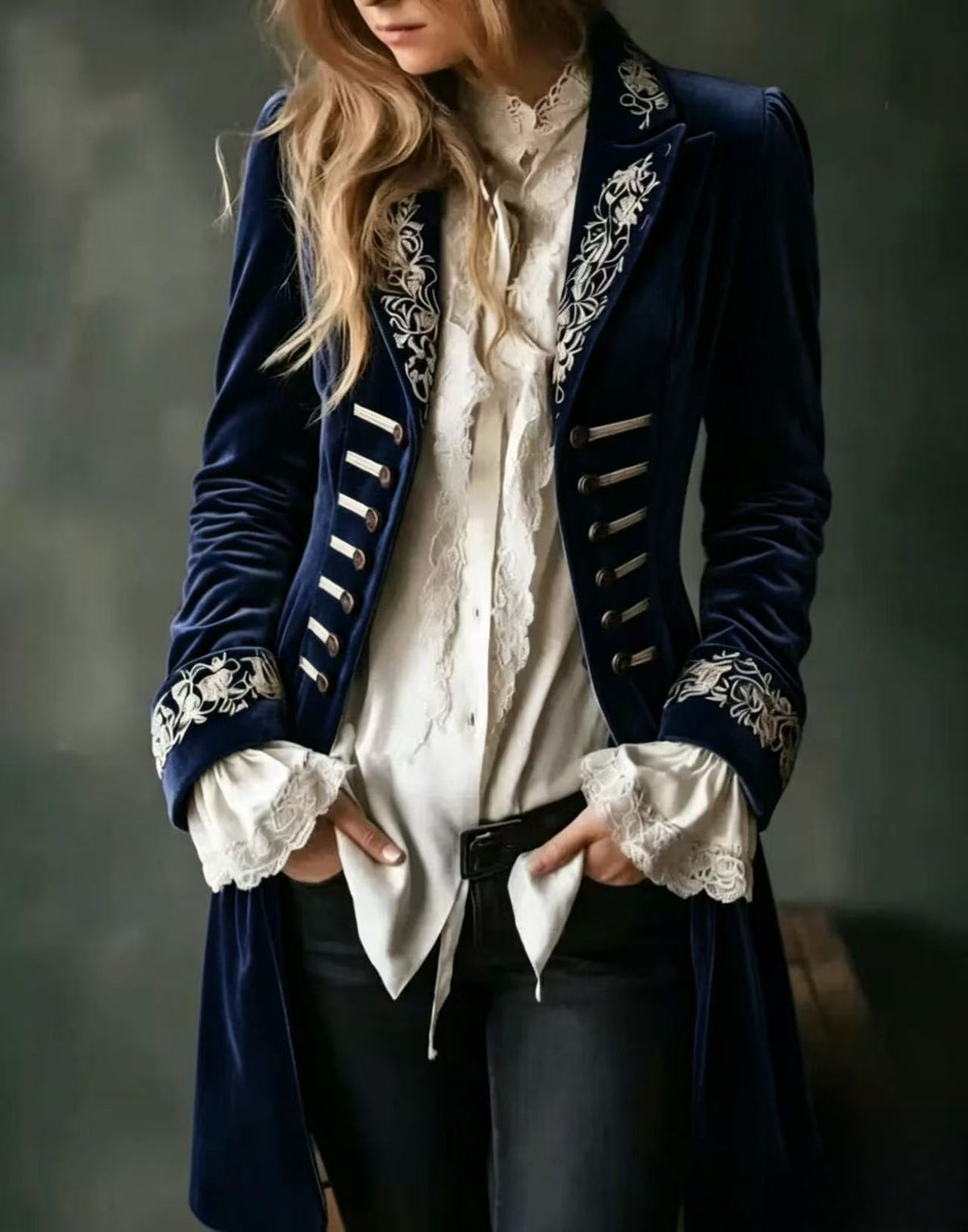 Women Elegant Casual Long Sleeve Reversible Collar Blouse Retro Work Casual Navy Black Grey Blue Peach Pink S-XXL