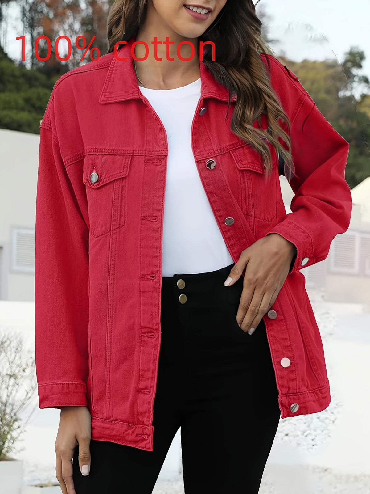Oversized Mid-Length Denim Motorcycle Jacket Women Relaxed Fit Biker Jean Coat 360gsm Slight Stretch Spring Fall Layering