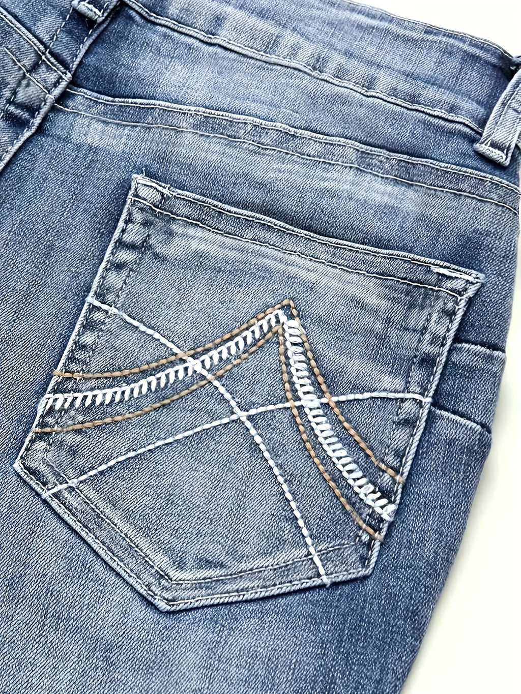 Embroidered Dark Wash Skinny Jeans Women Slim Fit Stretch Denim Pants American Style Mid Blue Elegant Timeless Casual Street Style S-XXL