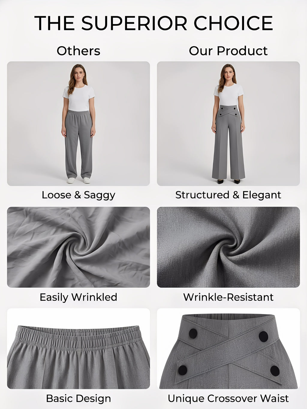 Straight Leg Dress Pants Women Button Closure Elegant All-Season Office Business Casual Daily Wear Easy Care Formal Bottoms S-XXL