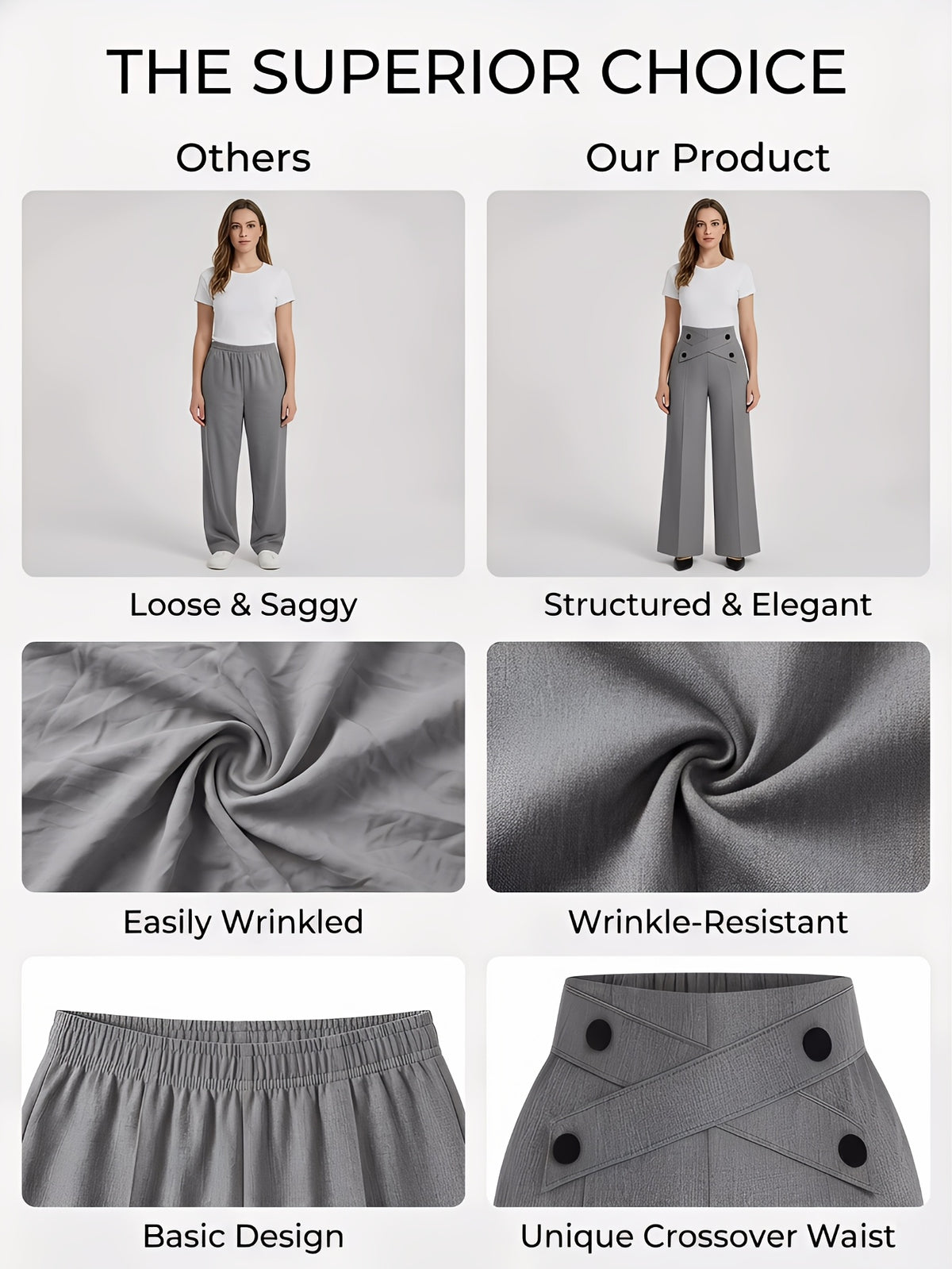 Straight Leg Dress Pants Women Button Closure Elegant All-Season Office Business Casual Daily Wear Easy Care Formal Bottoms S-XXL
