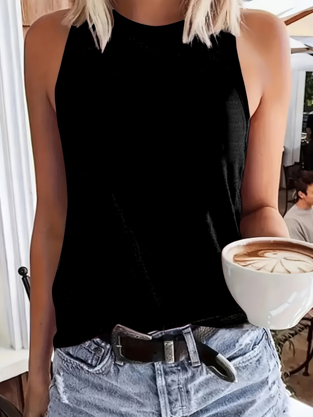 Butterfly Print Graphic Tank Top for Women Round Neck Casual Vest Sleeveless Art Letter Design Breathable Machine Washable Spring Summer Top