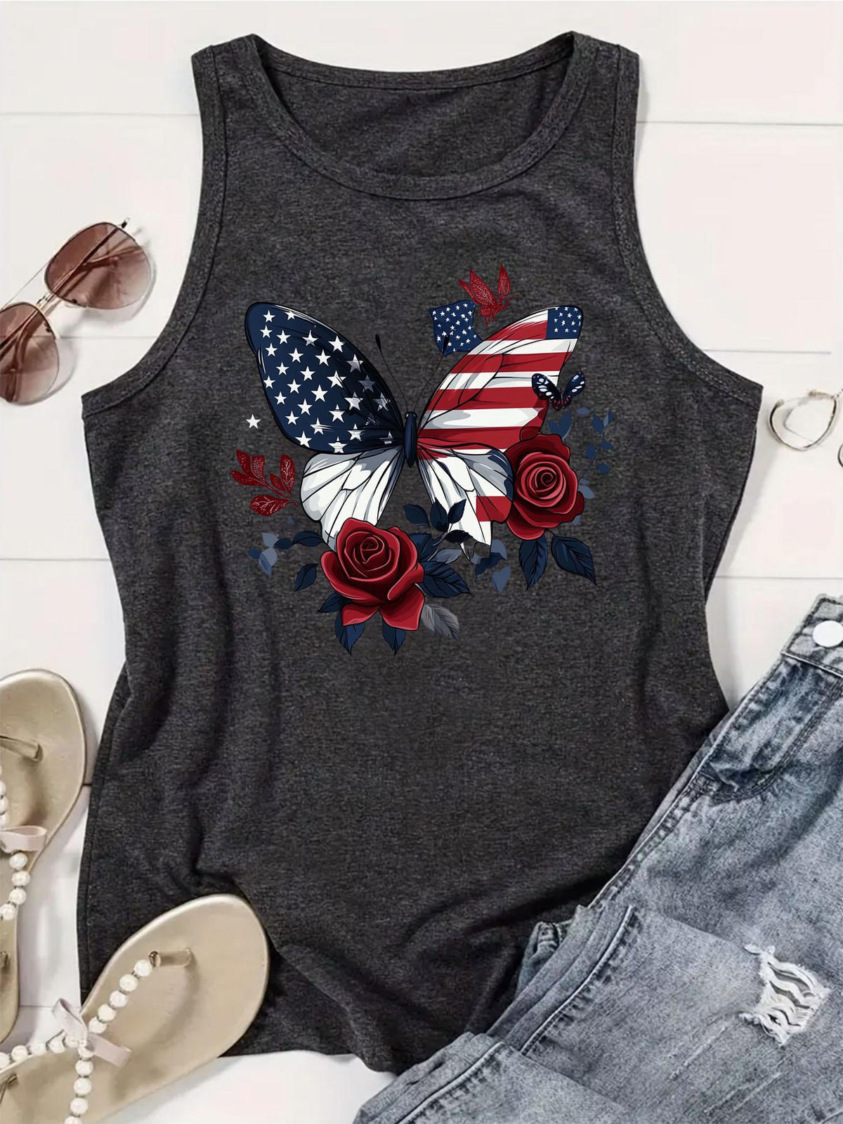 Graphic Drawing Print Tank Top Women Crew Neck Sleeveless Casual Lightweight Breathable All Season Polyester Tee S-XXL