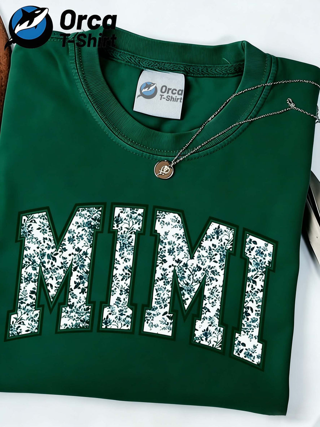 Floral MIMI Print Women T-Shirt Short Sleeve Loose Crew Neck Casual Graphic Tee Breathable Lightweight Everyday Top