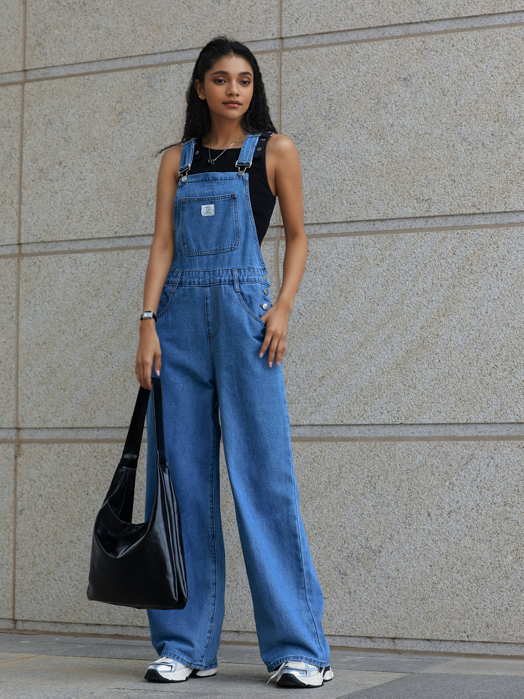 Leopard Print Denim Jumpsuit Women Multi-Pocket Loose Wide-Leg Retro Straight Leg One-Piece All Seasons S-XXL