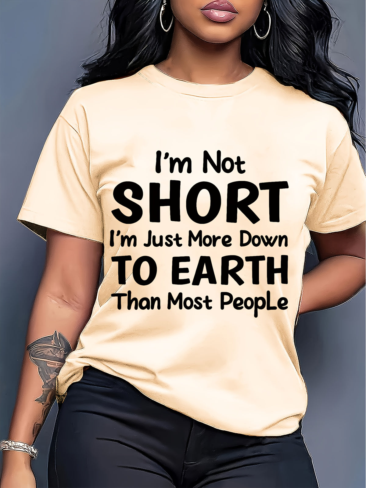 Graphic Print T-Shirt Women Crew Neck Short Sleeve Lightweight Casual Letter Alphabet Applique Tee Spring Summer Multi Color S-XXL