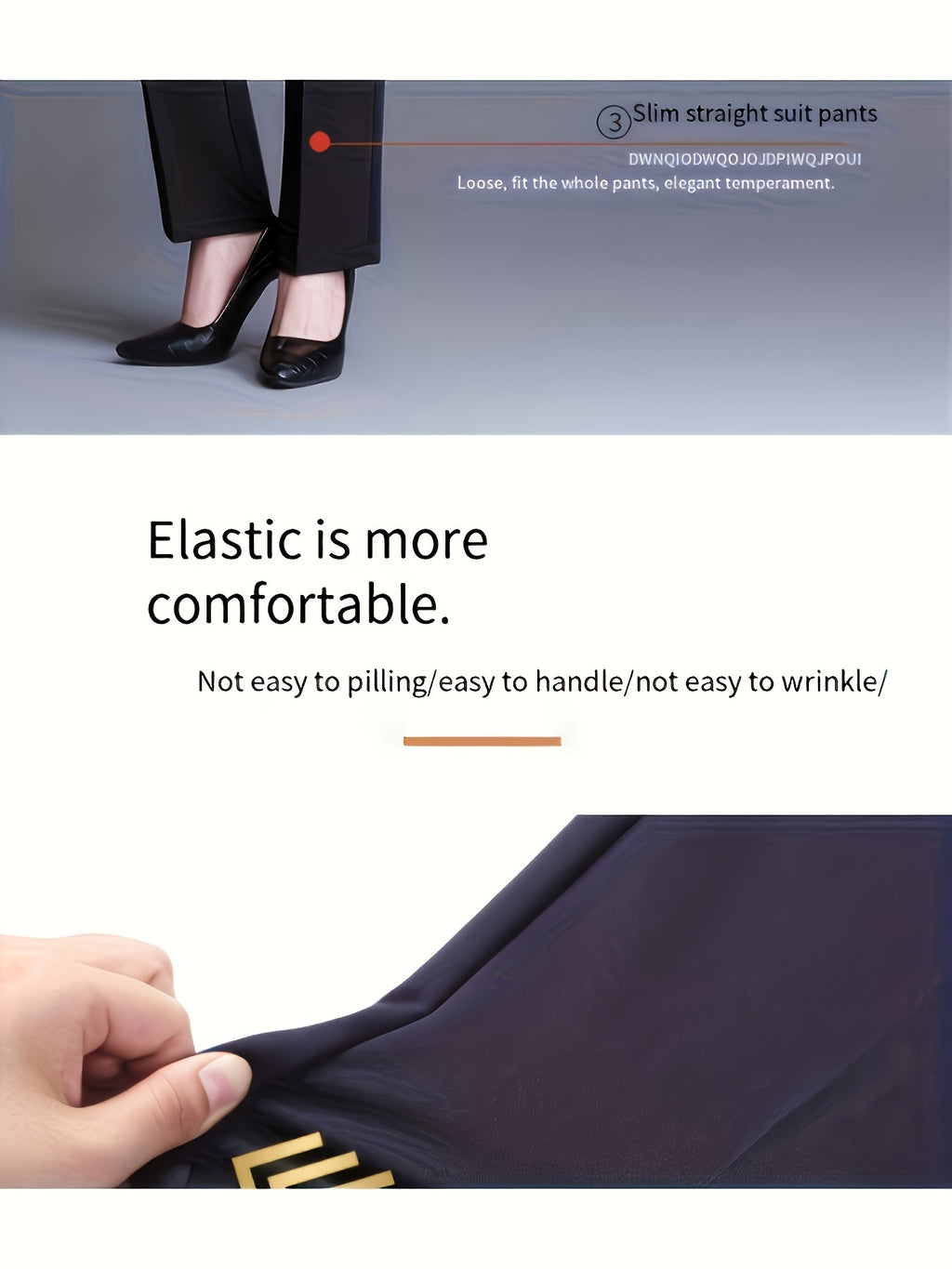 2pcs Women Elegant Straight Leg Pants Suit Set Solid Color Slanted Pocket Office Work Trousers Machine Washable S-XXL