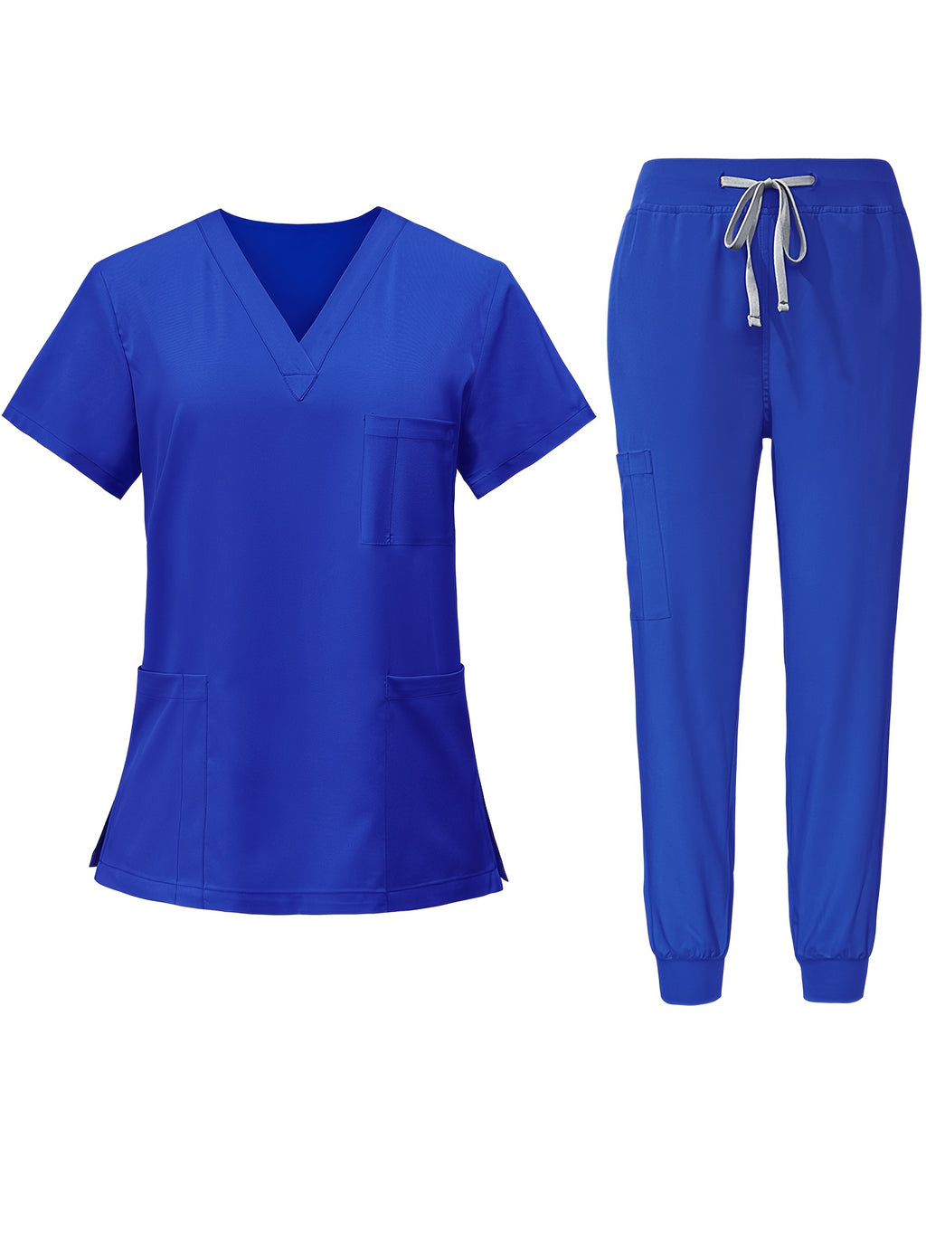 2pcs Scrub Suit Set for Women V-Neck Top & Jogger Pants Nursing Uniforms | Ships from US Warehouse
