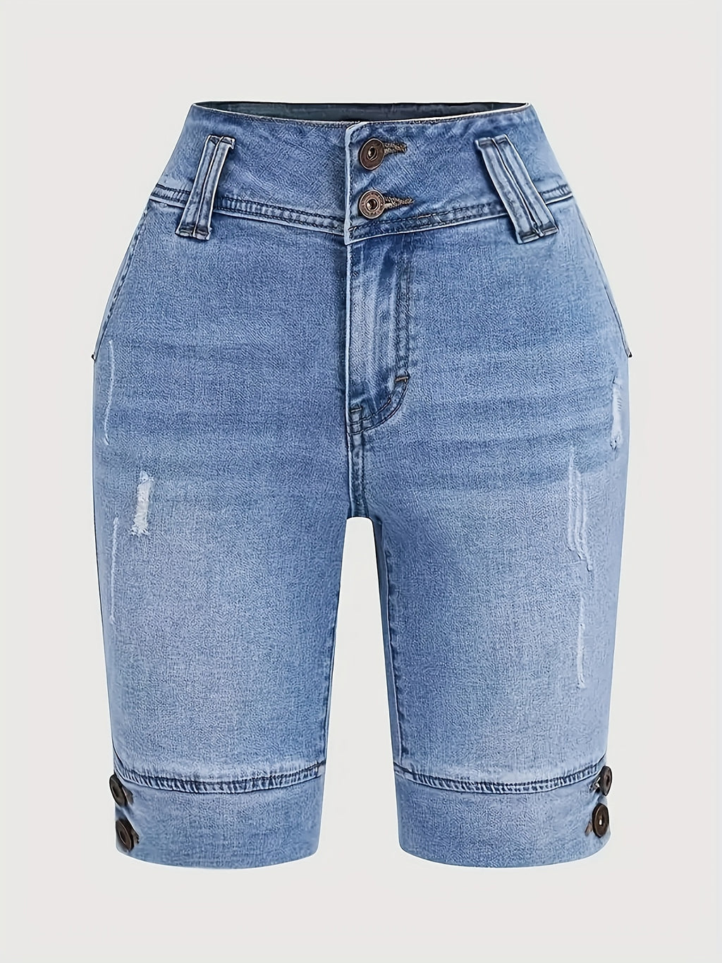 Elastic Waist Denim Shorts for Women - Comfortable Relaxed Fit Pull-On Jean Shorts, Casual Everyday Summer Bottoms with Soft Waistband, Easy Wear Style
