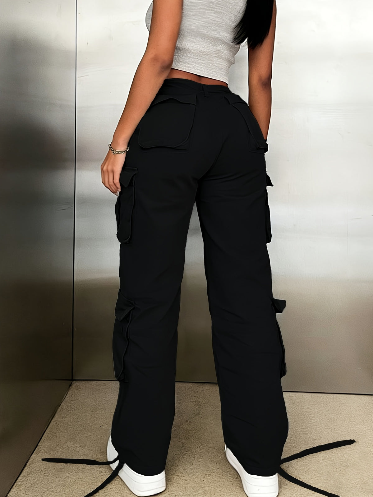 Women's Y2K Cargo Pants Multi-Pocket Street Style Wide Leg Trousers Retro Washed S-XXL | Mira Roam