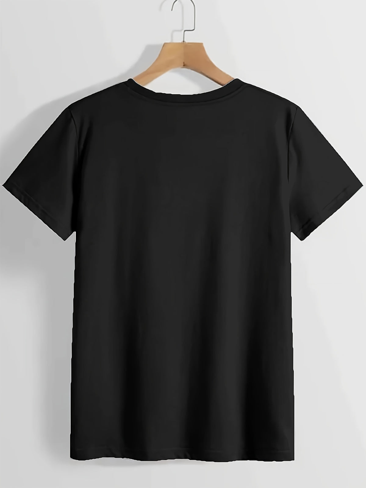 Women's Anime Alphabet Graphic Print Round Neck T-Shirt 180g Short Sleeve Smooth Knit Casual Spring Summer Tee