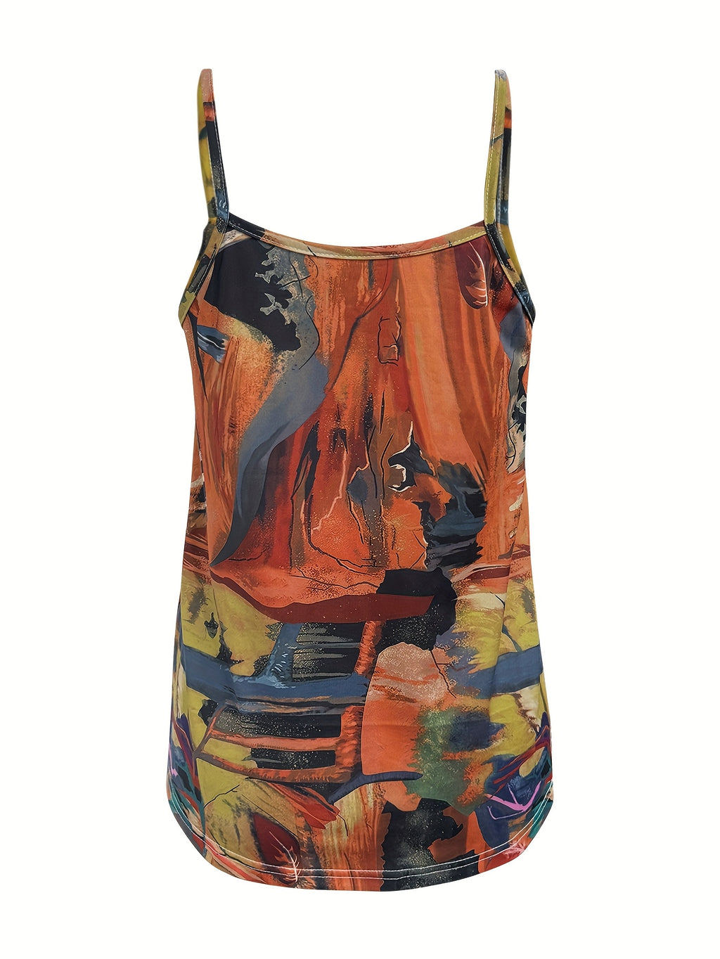 Women's Boho Abstract Print Spaghetti Strap Camisole Tank Top Casual Summer Resort Vacation Vest