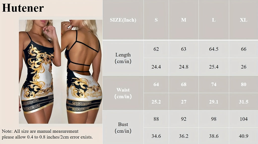 Halter Dress for Women Printed Backless Sexy Fitted Spring Summer Going-Out Dress Stretchy Lightweight Party