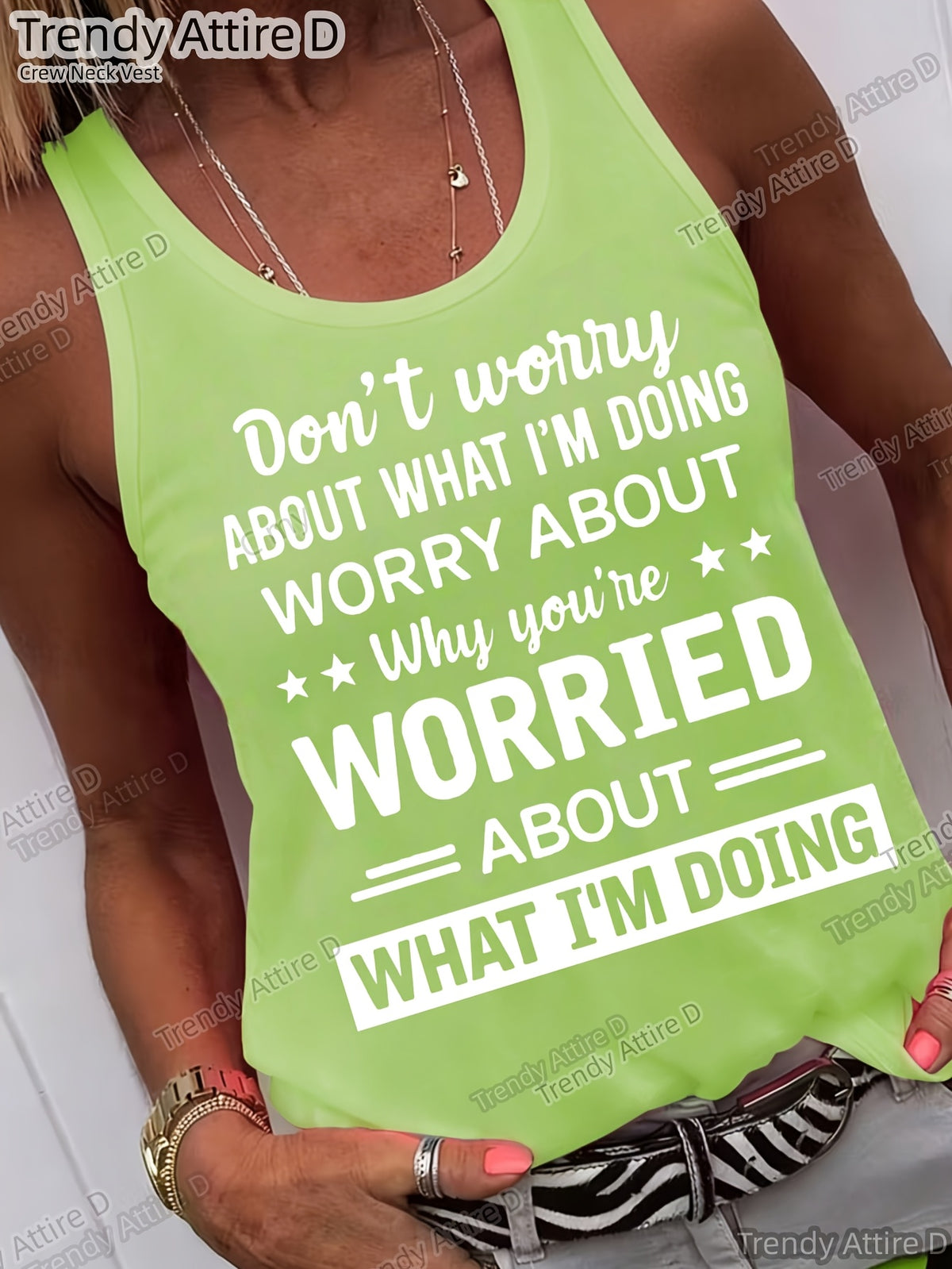 Don't Worry Slogan Tee Women Funny Text Print Crew Neck Short Sleeve Loose Fit T-Shirt Casual All-Season Graphic Top S-XXL