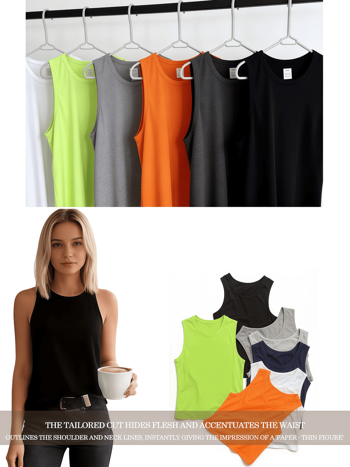 Texas Outline Print Sleeveless Tank Top for Women - Loose Casual Breathable Round Neck T-Shirt Vest, Lightweight Machine Washable Summer Top for Outdoor & Everyday Wear