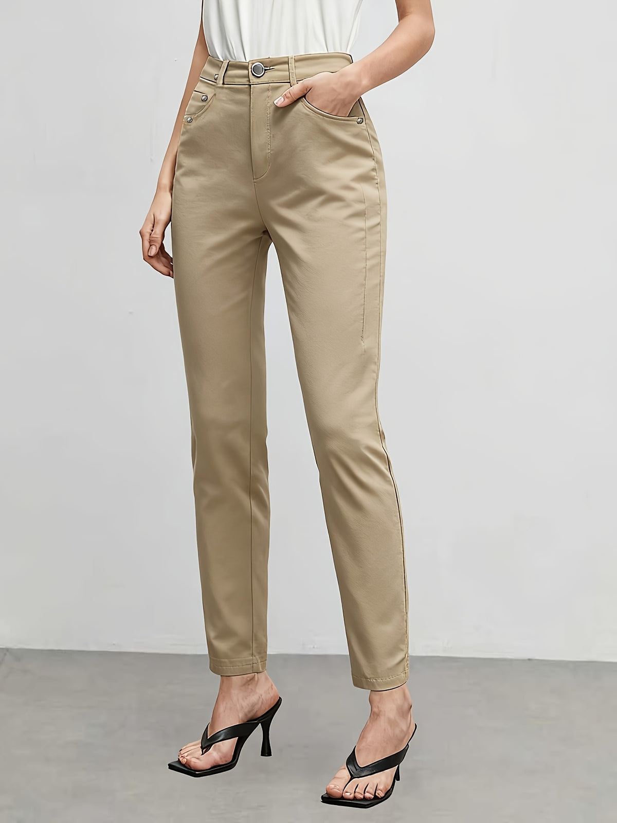Women's Slim-Fit Stretchy Jeans Casual All Season Red Black Khaki Deep Blue S-XXL