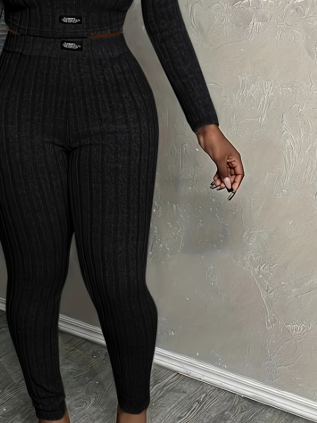 2 Piece Set Women Slim Fit Long Sleeve Top & High Waist Pants Stretchy Casual Fall Outfit Matching Set S-XXL