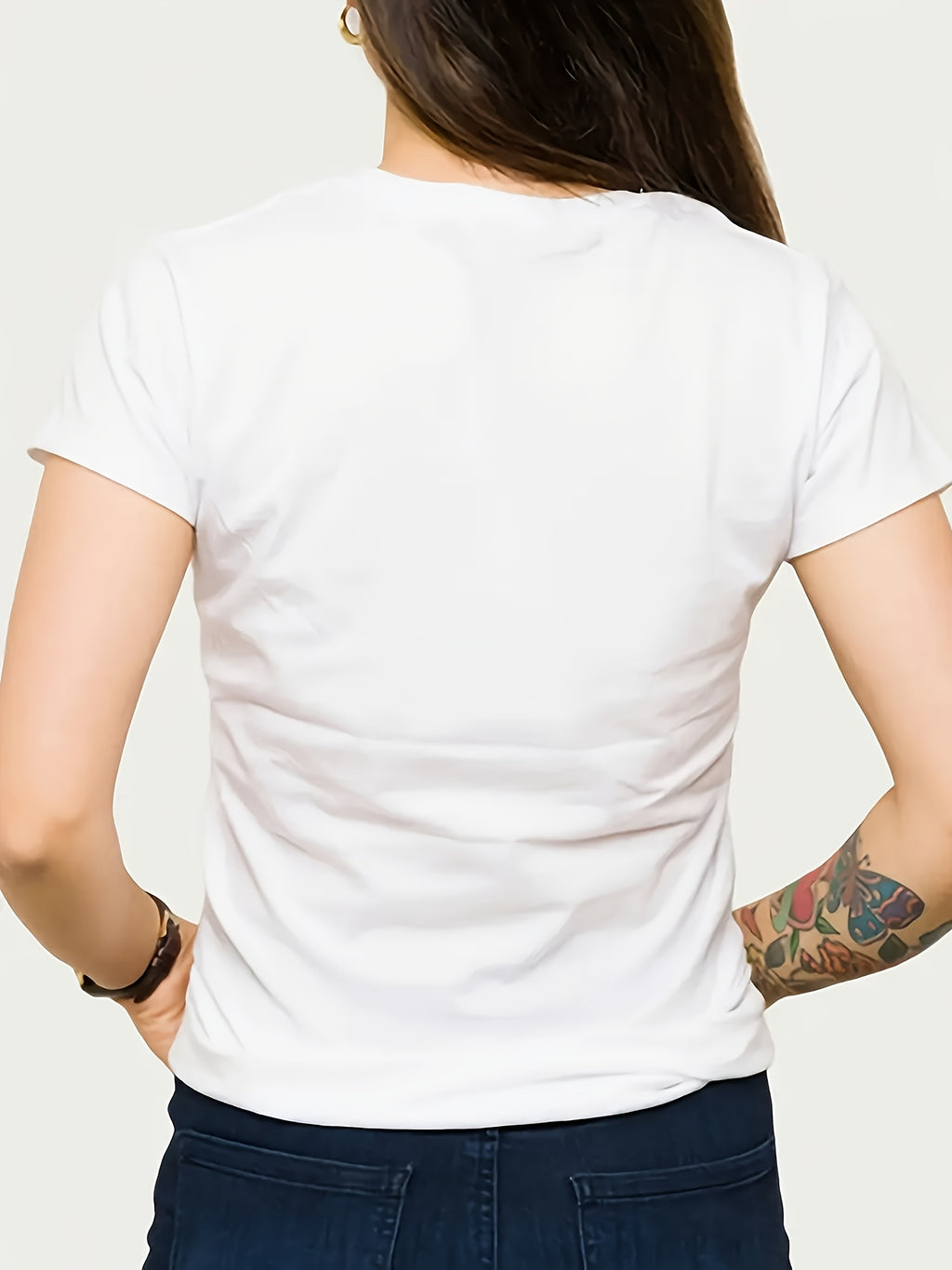Alphabet Position Print Loose Fit T-Shirt Women Crew Neck Short Sleeve Casual Summer Tee Stretch Knit Top Dark Gray White Apricot S-XXL