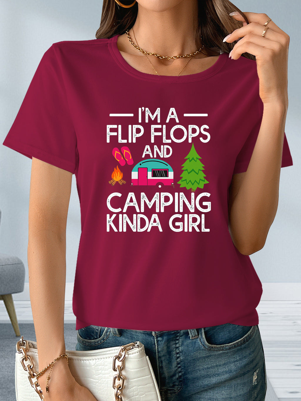 Funny Quotes Graphic Tee Women Loose Crew Neck Short Sleeve T-Shirt | Casual Statement Print Top Spring Summer Fall