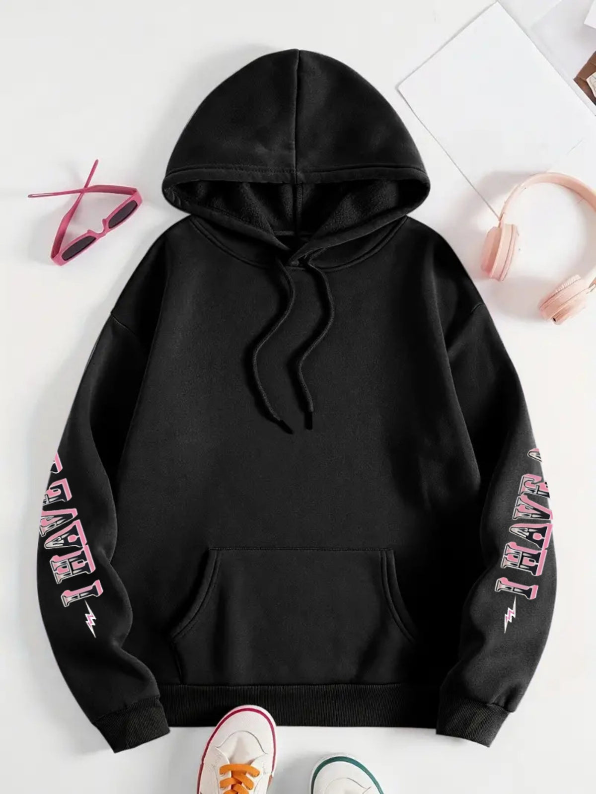 Funny Sassy Quote Hoodie Women Full Body Print Pullover Sweatshirt Attitude Personality Statement Fall Winter Violet Apricot Grey
