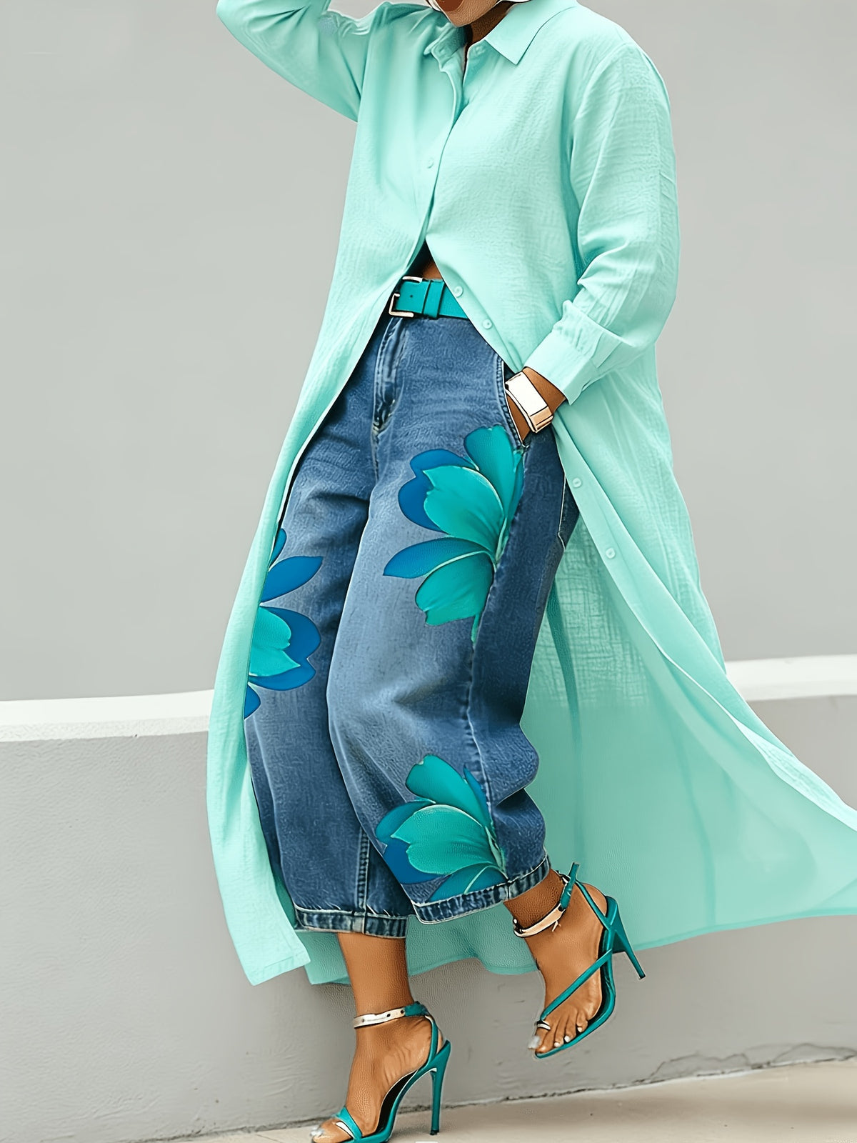 Women Maxi Shirt Dress Long Sleeve Button Down Lapel Collar Loose Fit Duster Dress S-XXL