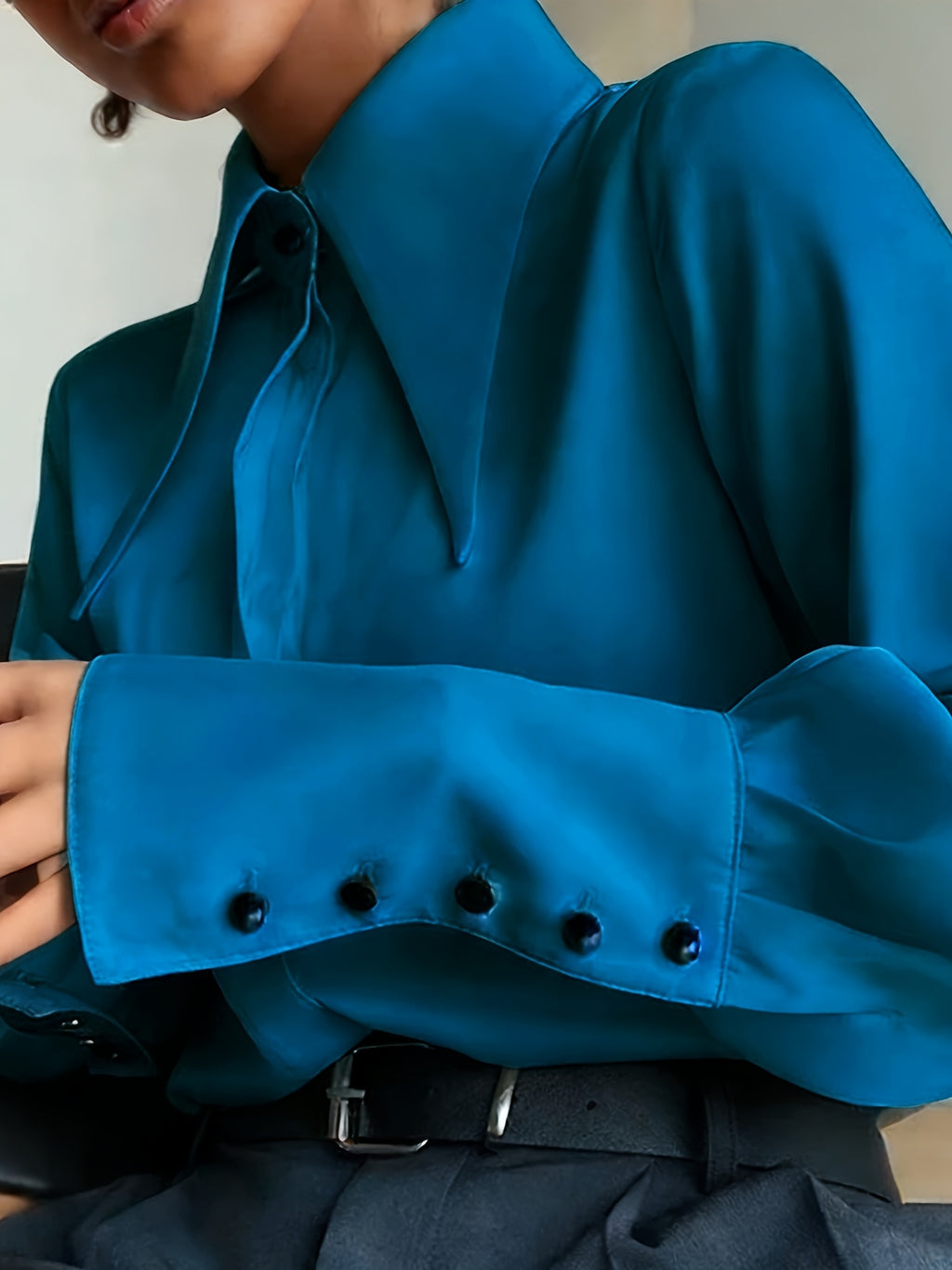 White Button Collar Shirt Women Elegant Oversized Long Sleeve Winter Blouse Professional Casual Solid Color S-XL