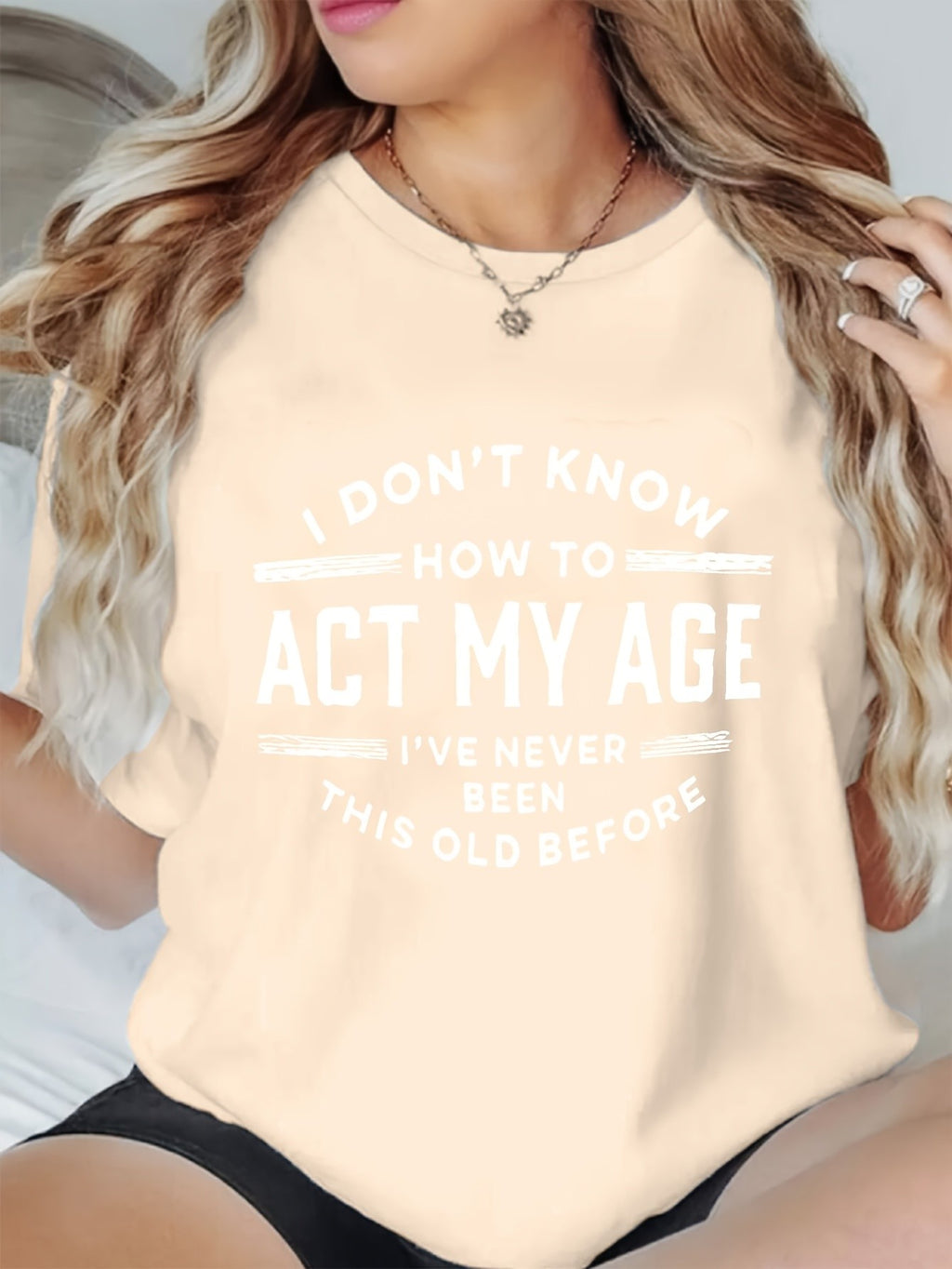 Letter Print T-Shirt Women Casual Short Sleeve Crew Neck Graphic Tee Comfortable Daily Layering Top S-XXL