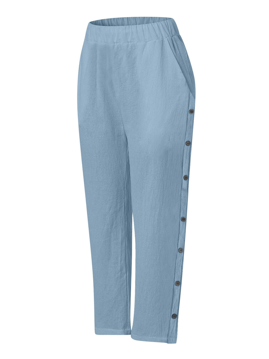 High Waist Straight Leg Cropped Pants Women Loose Casual 3pcs Set Multi-Color S-XXL