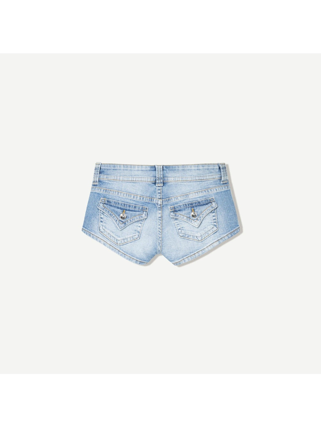 Low Rise Double Button Denim Shorts for Women - Bodycon Slim Fit Back Pocket Hot Pants, Sexy Casual Office Vacation Jean Shorts for Summer