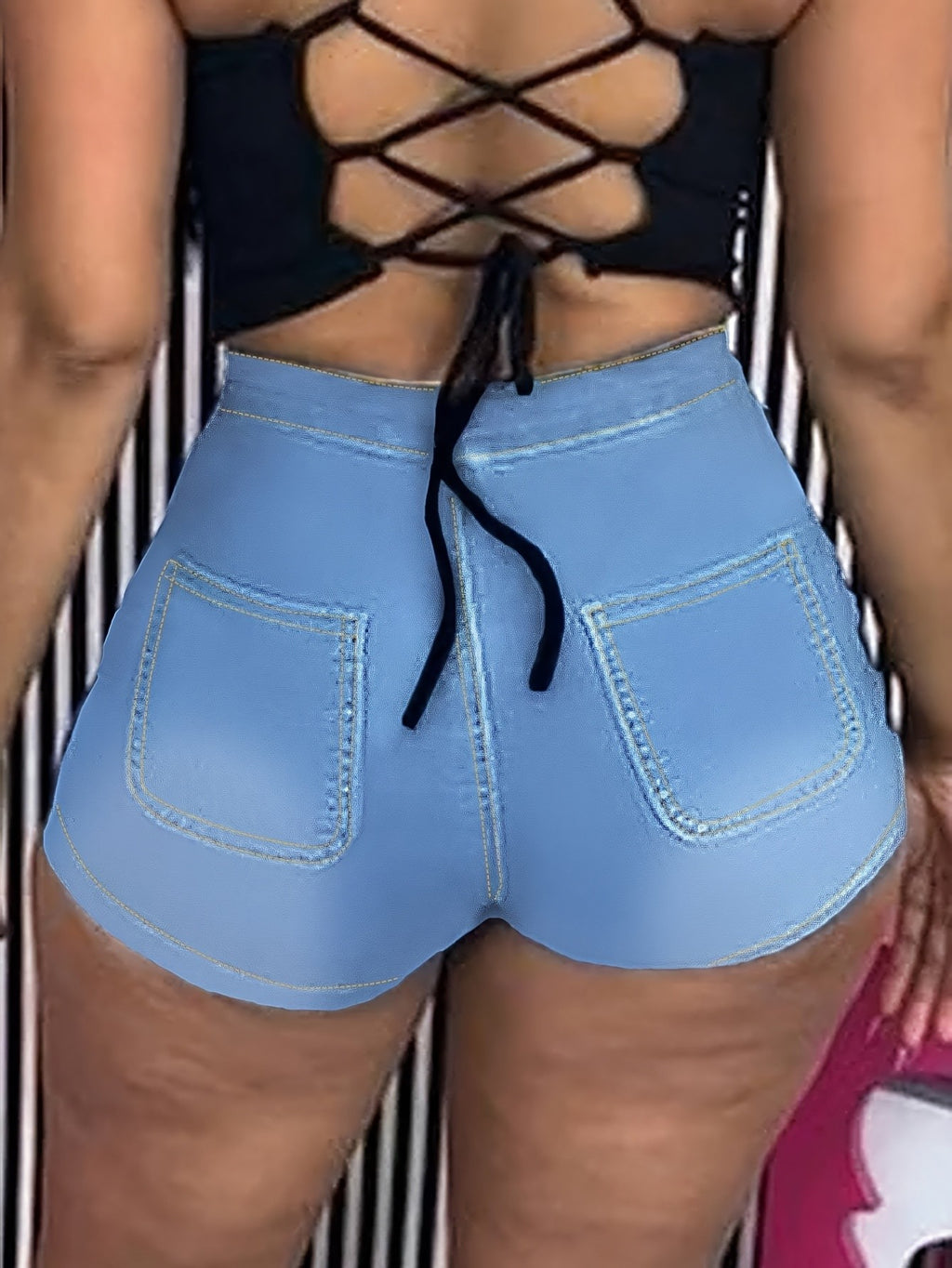 High Waist Elastic Denim Shorts Women Hip Lifting Sexy Classic Dark Blue Light Blue Medium Blue Black White S-XXL