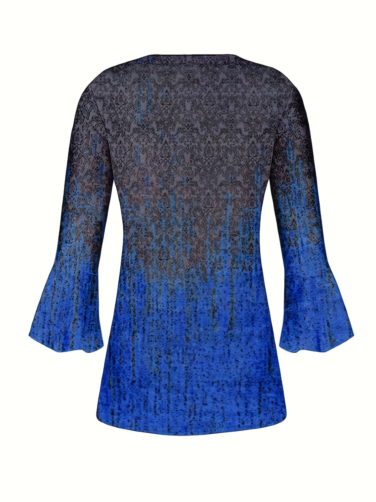 Ethnic Graphic Print T-Shirt Women Vintage Button Front Crew Neck Casual Boho Tee Spring Summer S-XXL