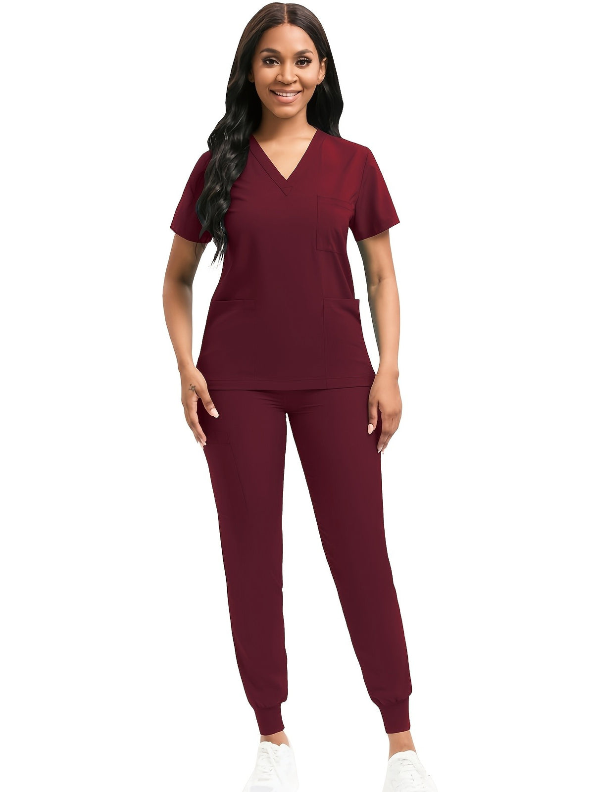 Women Scrub Set V-Neck Top & Jogger Pants 2pcs Nursing Uniform Suit Workwear for Hospital Dental Clinic Pet Clinic | Mira Roam