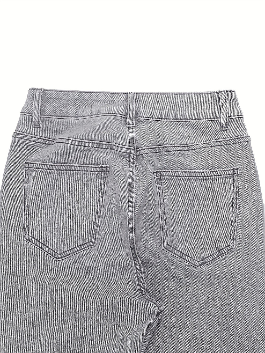 High Waist Stretch Flare Jeans Women Wide Leg Pants with Pockets – Solid Color Street Style, All-Season Comfortable Denim, Machine Washable