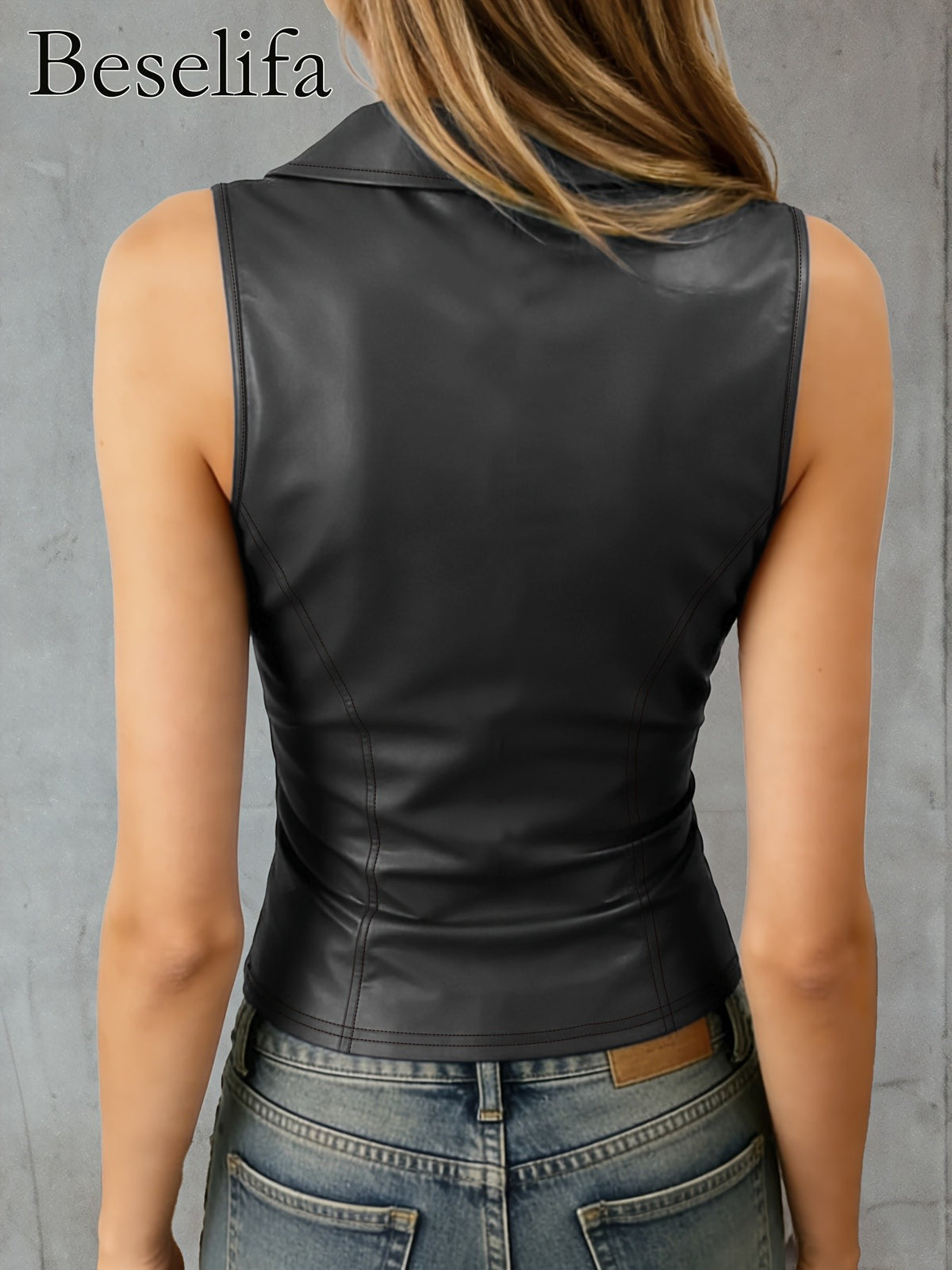 Lapel Sleeveless Slim Fit Vest for Women, Elegant Versatile Summer Tank Top, Casual Chic Blouse for Daily Wear Dates and Parties, Women's Fitted Camisole Top