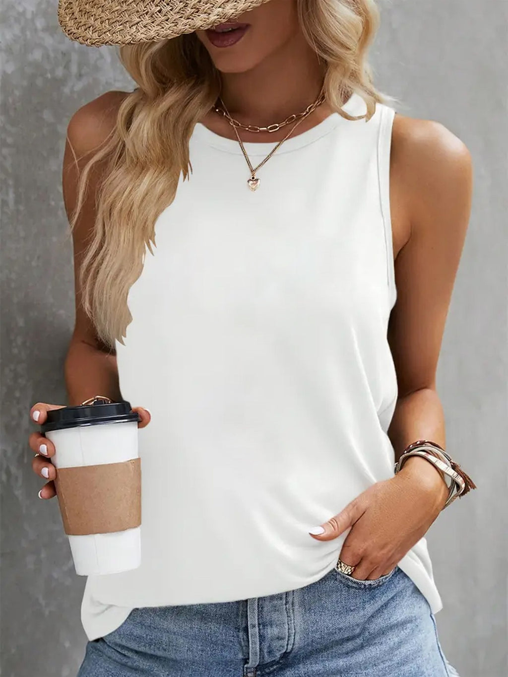Off-Shoulder Rose Print Tank Top for Women Vacation Casual Sleeveless Shirt Red Floral Elastane Blend Spring Summer Machine Washable Beach Top